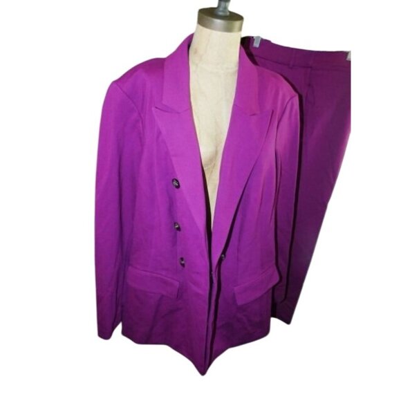 Lane Bryant Size 20-26W Plus Size Fushia Knit 2 Piece Suit NWT $160 - Picture 2 of 5